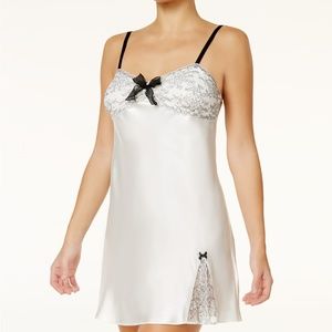 White silk and lace chemise